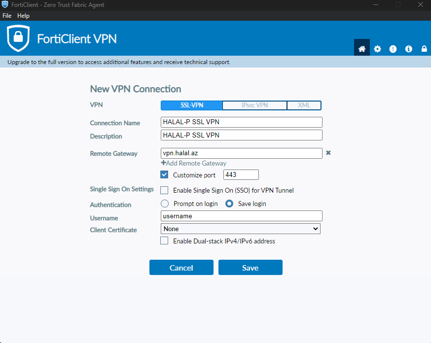 SSL-VPN settings
