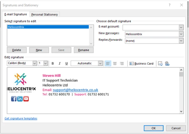 Signature insertion for new messages and replies